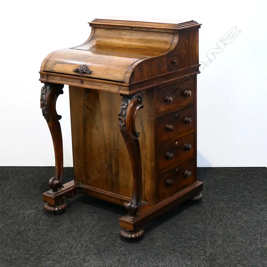A Victorian rosewood davenport Image 1++