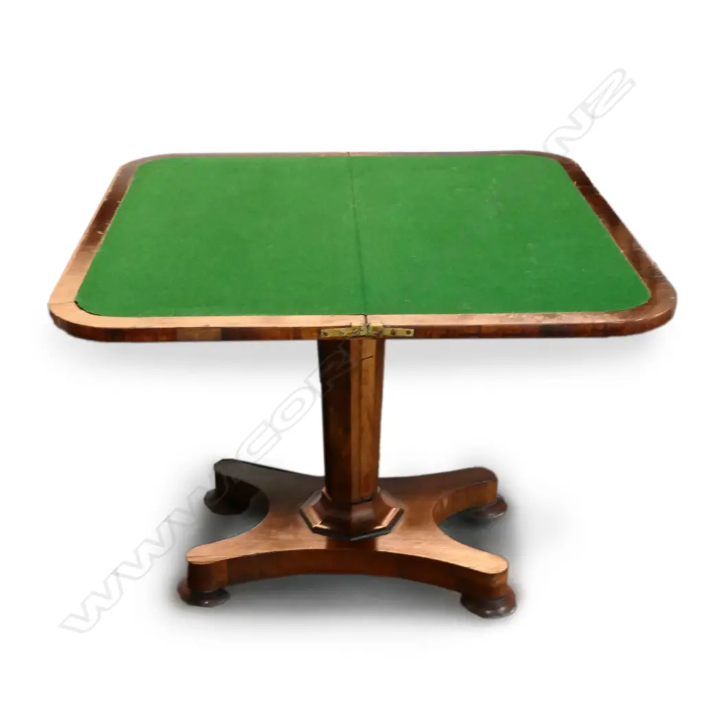 A Regency rosewood flap-top card table Image 1++