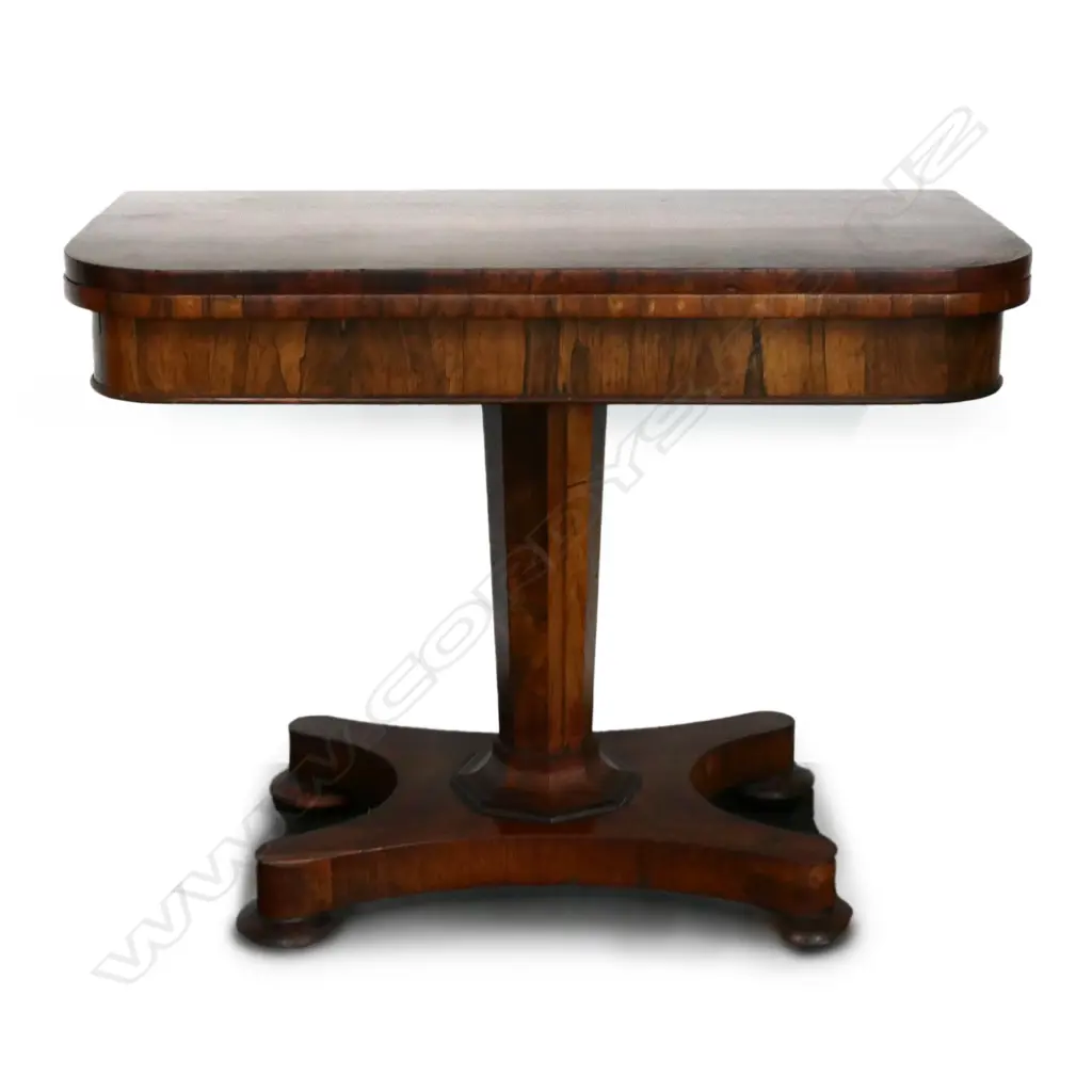 A Regency rosewood flap-top card table Image 1++