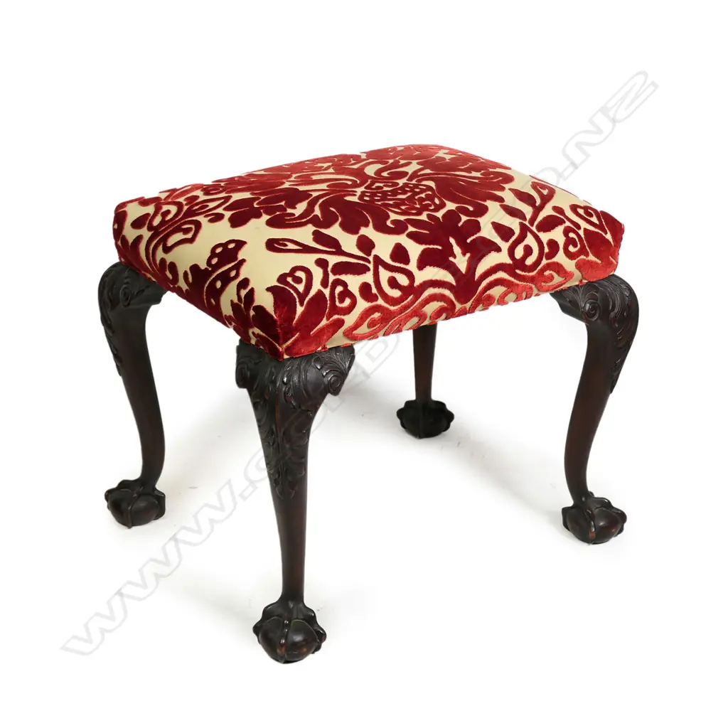 A Georgian style mahogany footstool Image 1++