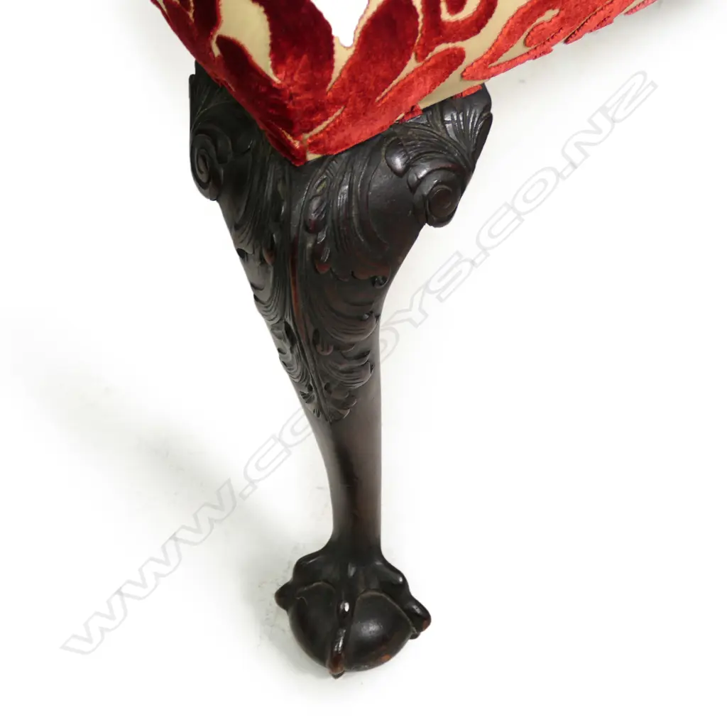 A Georgian style mahogany footstool Image 1++