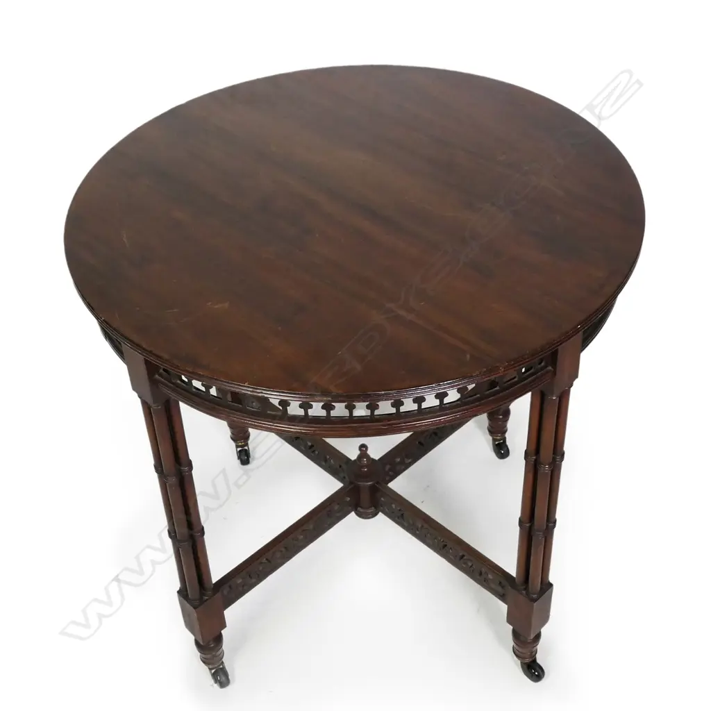 An Edwardian mahogany Chinese Chippendale style occasional table Image 1++