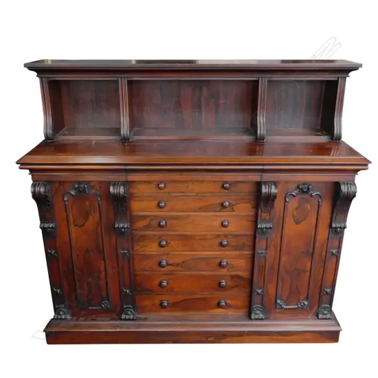 A Victorian rosewood small sideboard