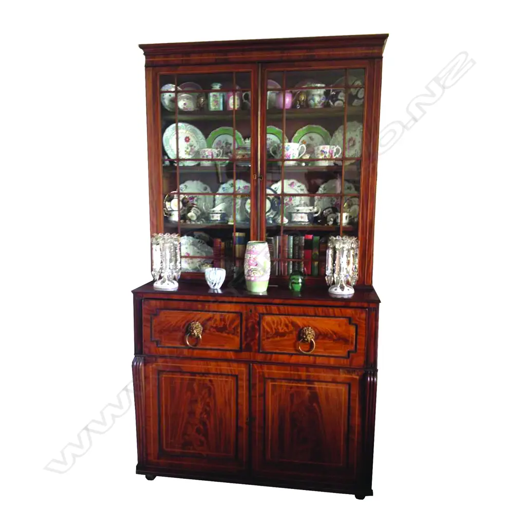 A 19thC mahogany bookcase secretaire Image 1++
