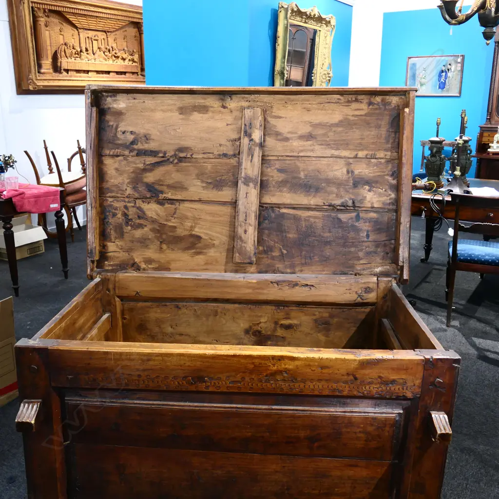 An Eastern European country fruitwood deep storage chest Image 1++