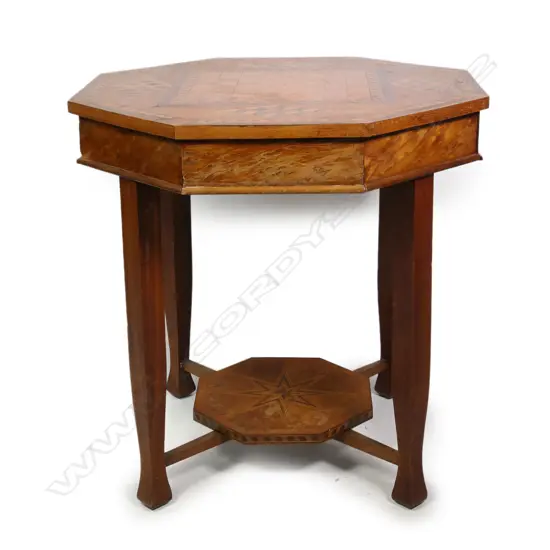 A 1920s New Zealand inlaid octagonal games table