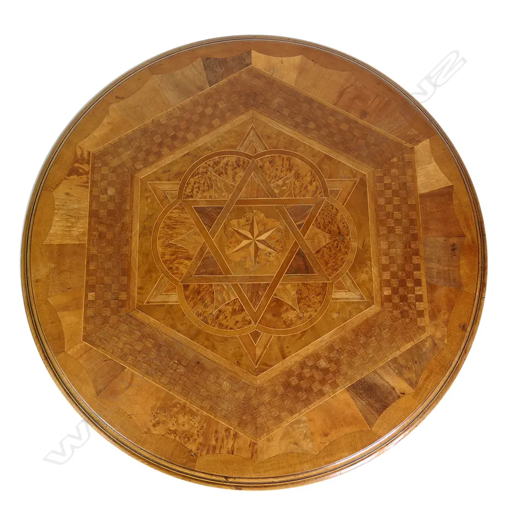 A rare and impressive New Zealand colonial Winks & Hall native timbers wine table Image 1++