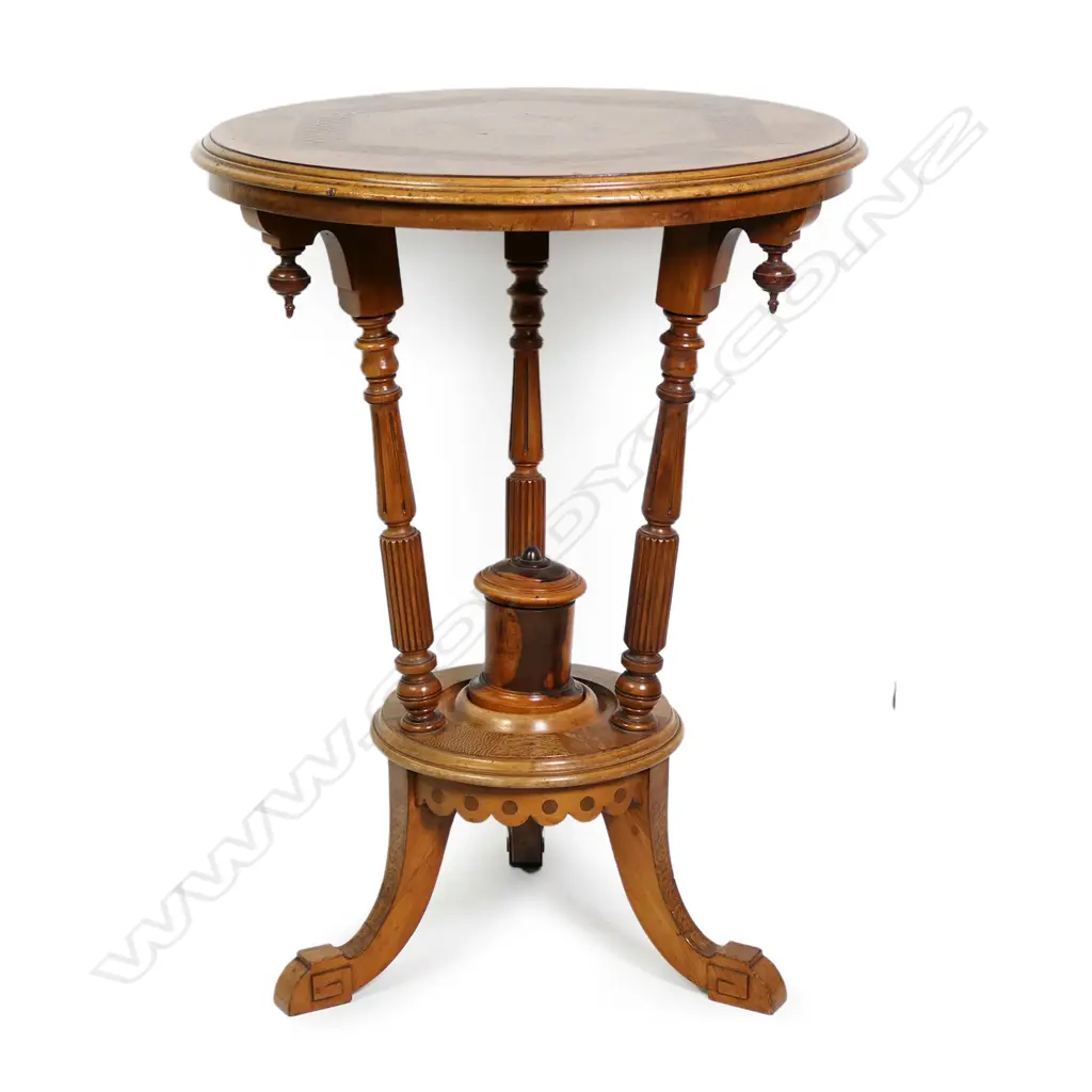 A rare and impressive New Zealand colonial Winks & Hall native timbers wine table Image 1++