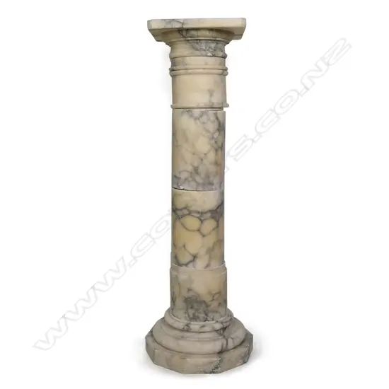 A 19thC alabaster sectional column