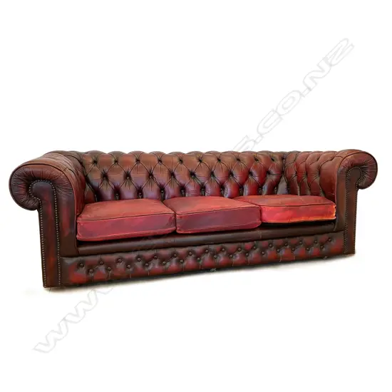 A Victorian style leather Chesterfield