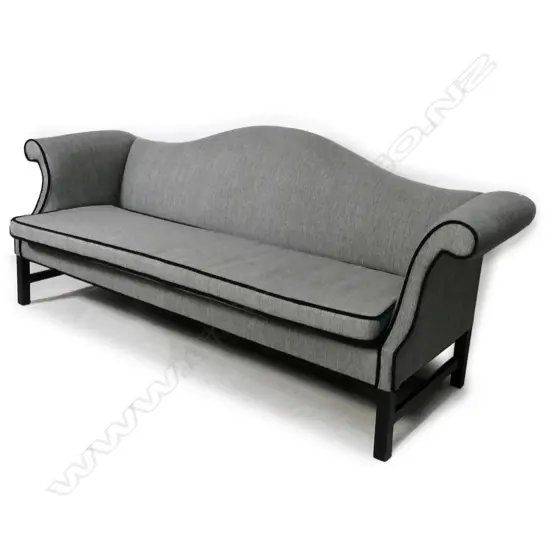 A Regency style camel-back three-seater