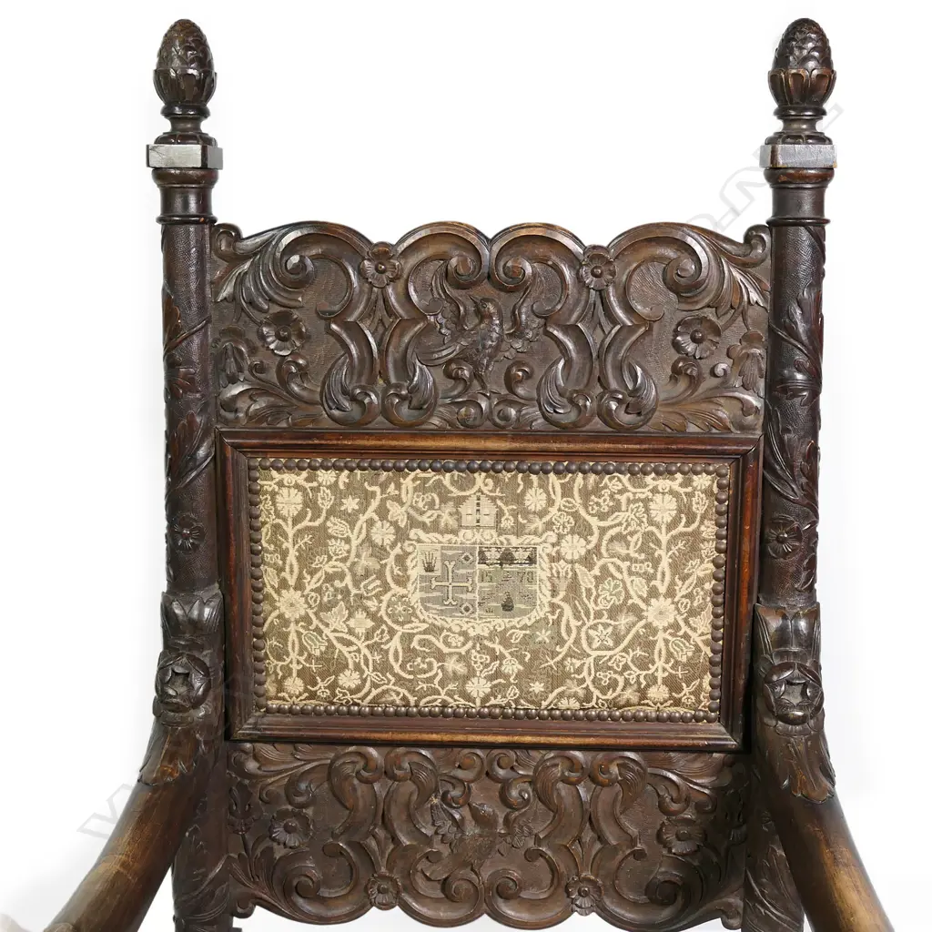 A Victorian oak baronial armchair Image 1++