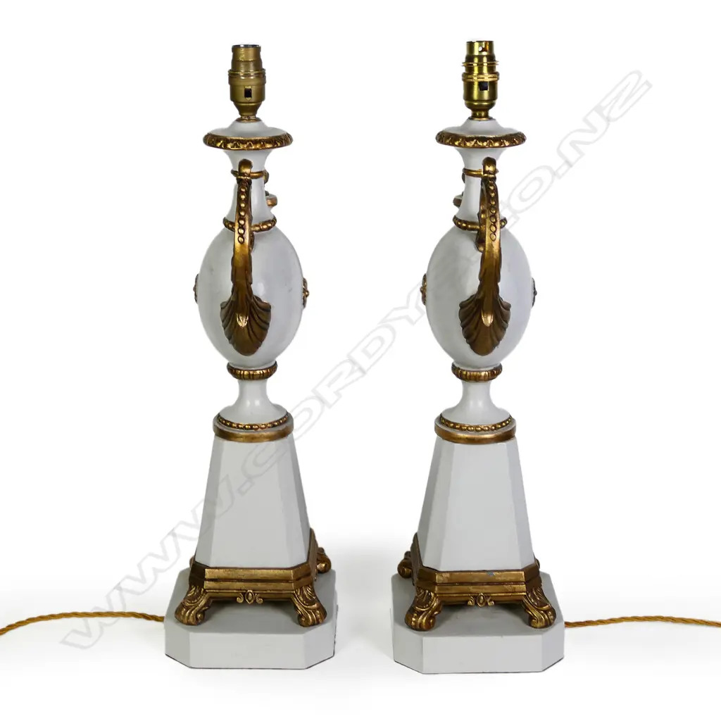 A pair of Scandinavian urn form table lamp bases Image 1++