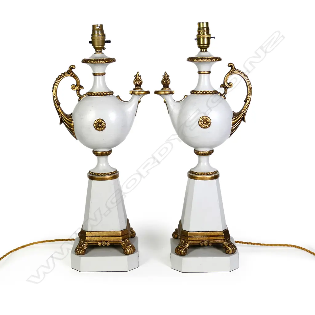 A pair of Scandinavian urn form table lamp bases Image 1++