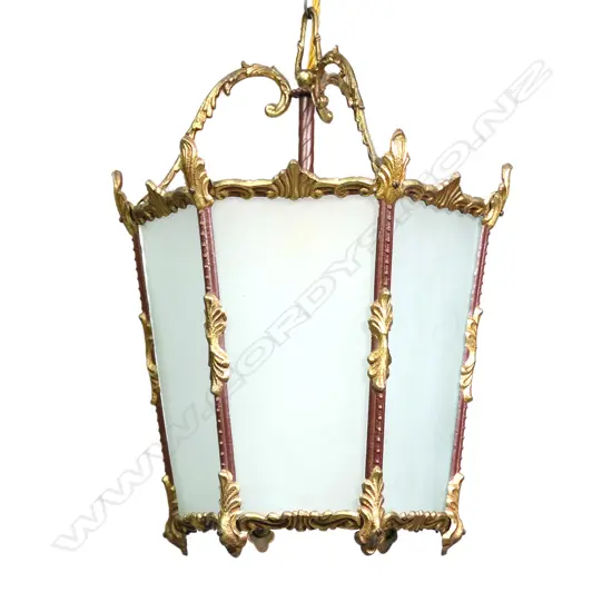 A hexagonal French style portico lantern