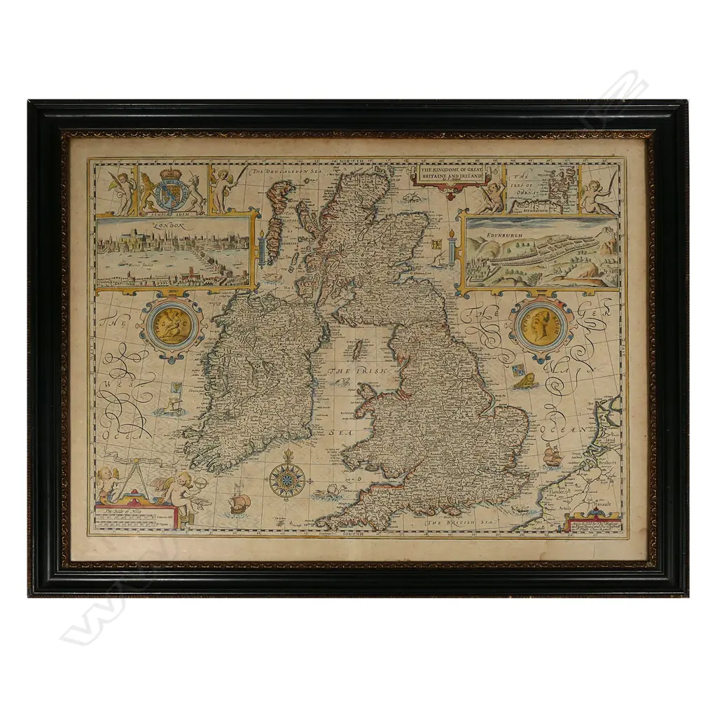 A 17thC map by John Speed 'The Kingdome of Great Britaine and Ireland' Image 1++