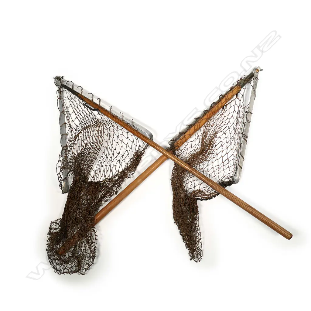 A pair of vintage English trout fishing landing nets Image 1++