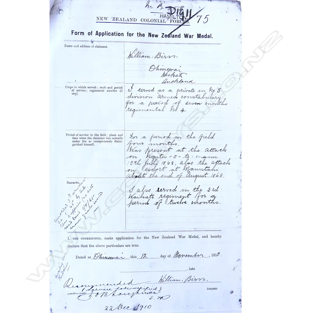 A New Zealand Land Wars historical tomahawk souvenired by William Birss together with von Tempsky and Birss photographs Image 1++