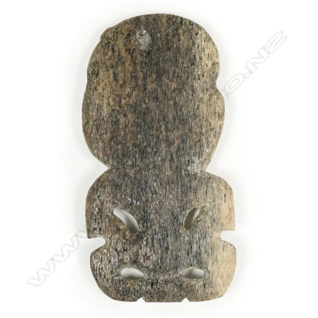 A Maori carved whale bone hei tiki Image 1++