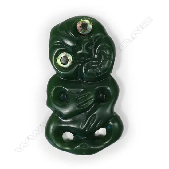 A small pounamu hei tiki