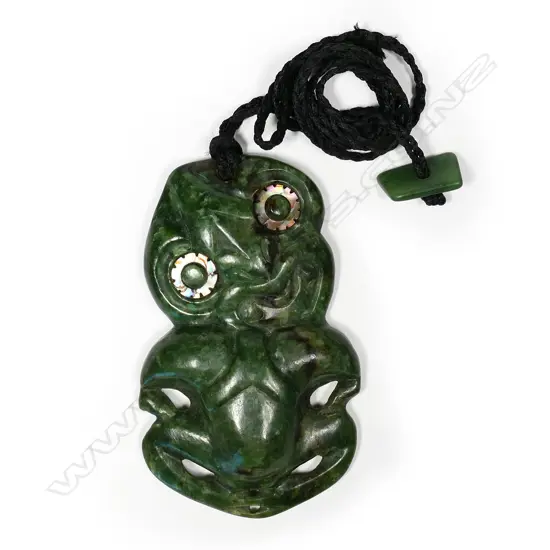 A 20thC Maori carved pounamu hei tiki