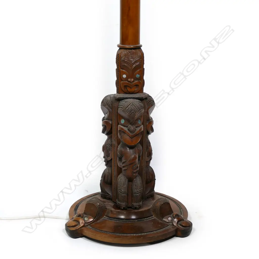 A vintage kauri standard lamp by John Empsall Sykes Image 1++