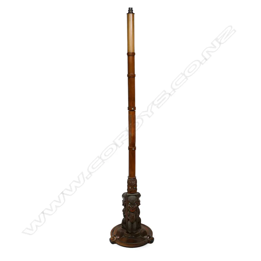 A vintage kauri standard lamp by John Empsall Sykes Image 1++