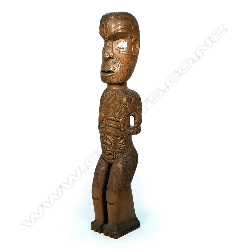 A vintage carved Maori figure by John Empsall Sykes Image 1++