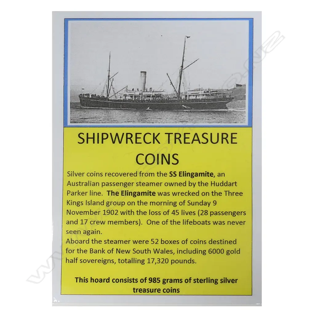 A collection of silver coins from the wreck of the SS Elingamite Image 1++