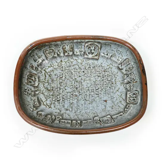 A Len Castle large serving dish decorated with impressed designs