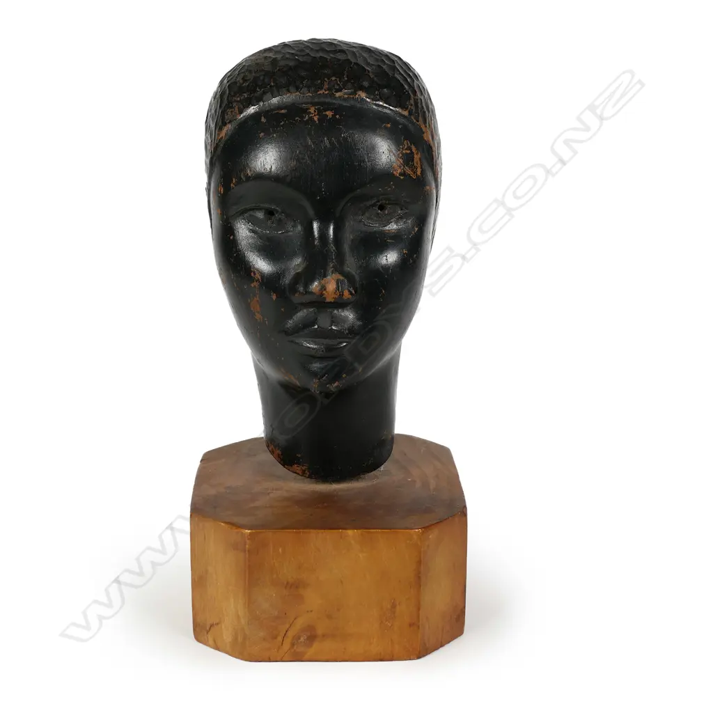 K A Spring (English) early/mid 20thC 'Head wood carving' Image 1++