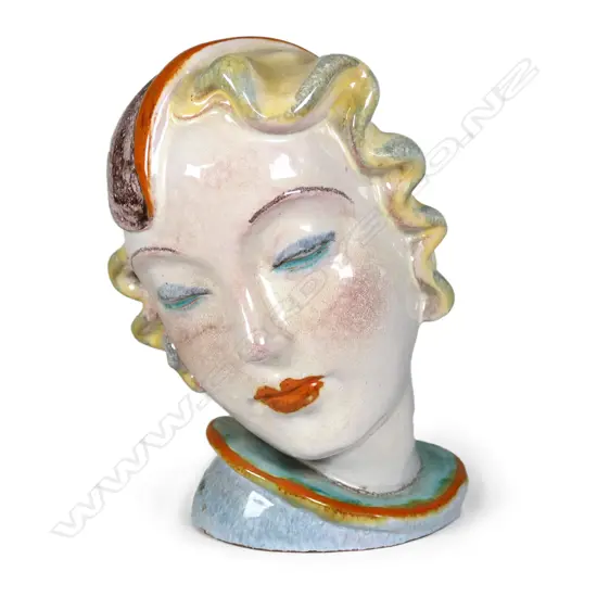 A European ceramic Art Deco bust of a woman