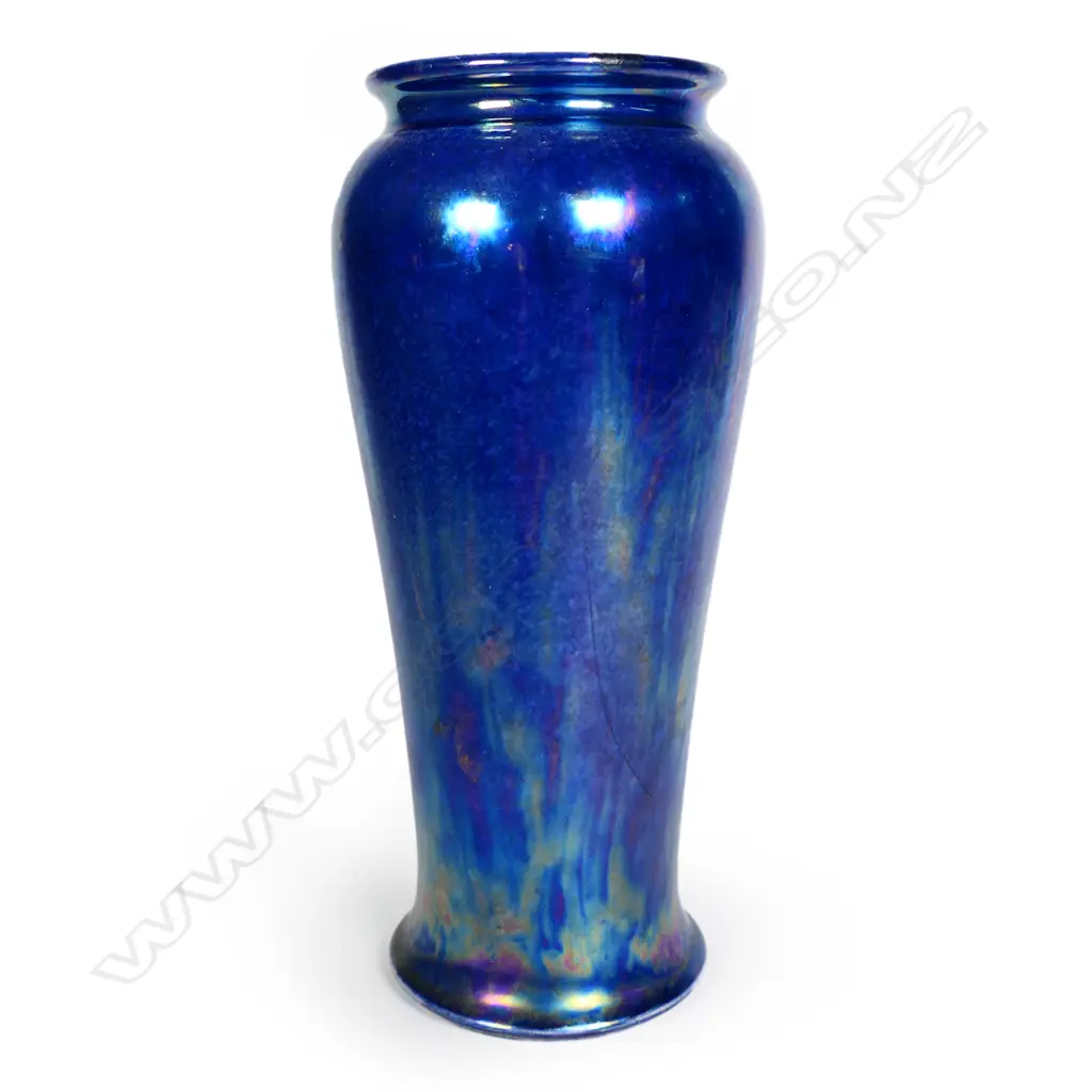A Ruskin iridescent blue glazed shoulder vase Image 1++