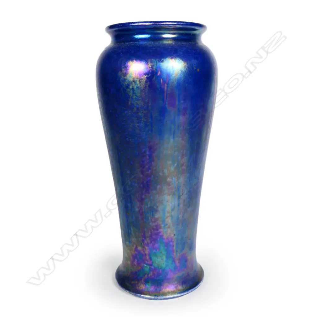 A Ruskin iridescent blue glazed shoulder vase Image 1++