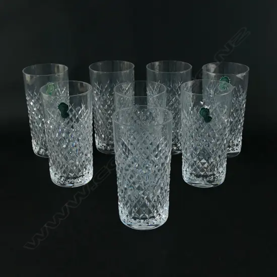 A set of eight Waterford crystal highball glasses