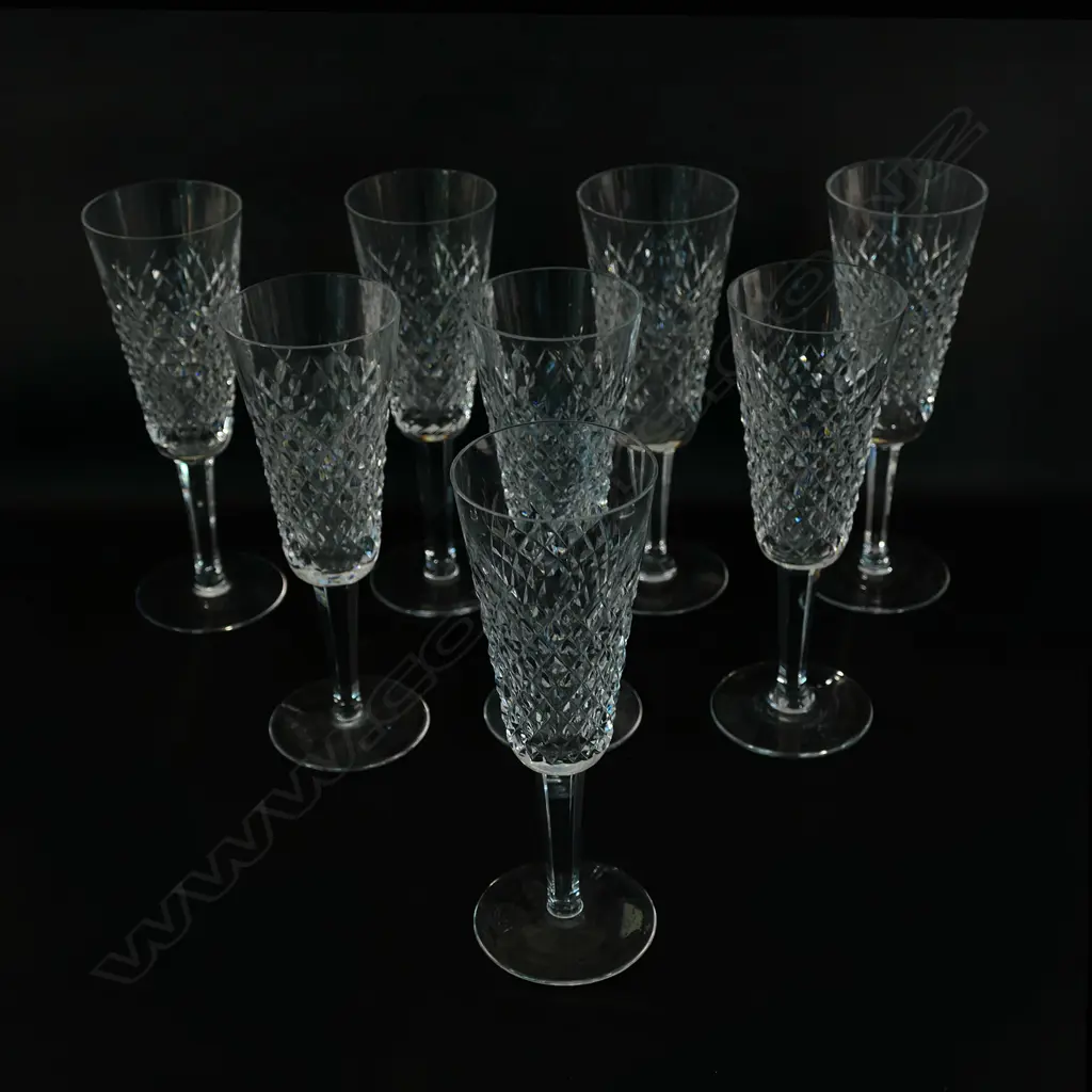 A set of eight Waterford crystal champagne flutes Image 1++