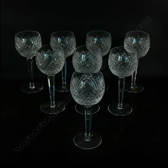 A set of eight Waterford crystal hock glasses