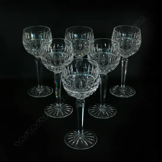Six Waterford hock glasses