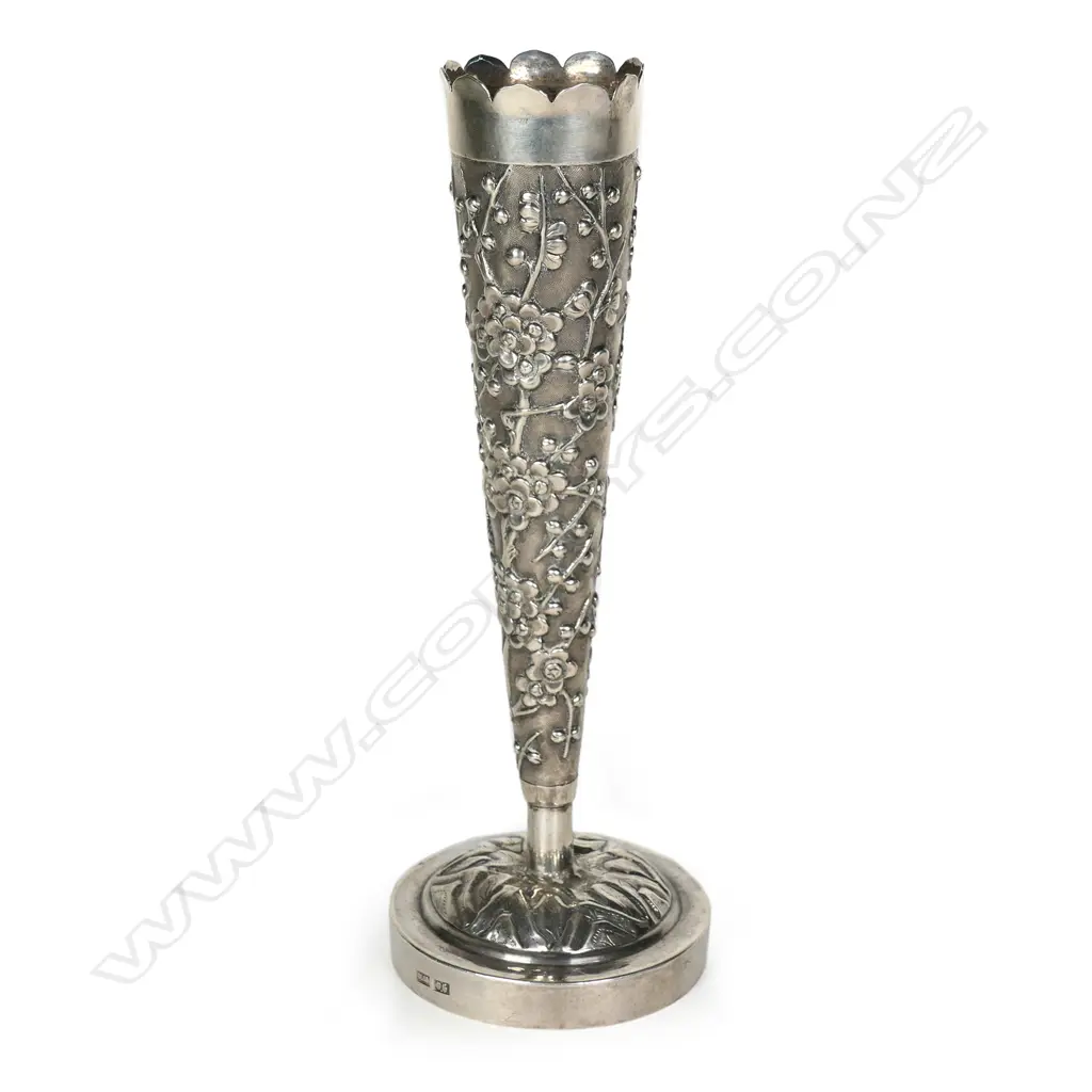A c.1900 Chinese silver specimen vase Image 1++