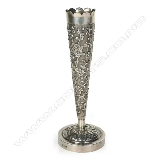 A c.1900 Chinese silver specimen vase