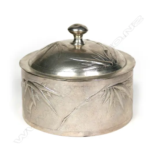 A c.1900 Chinese silver lidded pot