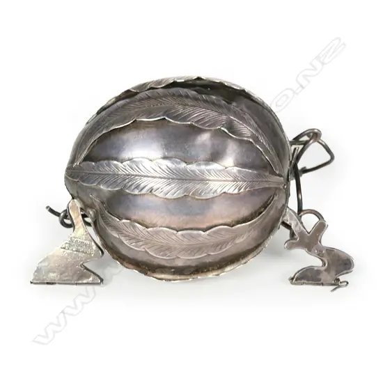 A c.1900 Chinese silver novelty small lidded box