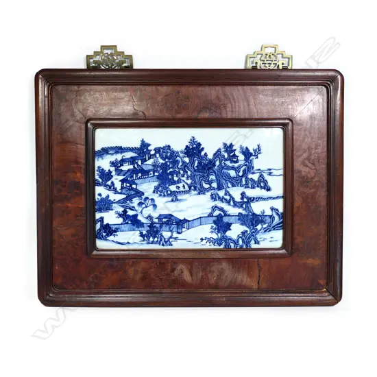 A Chinese Nanking porcelain plaque