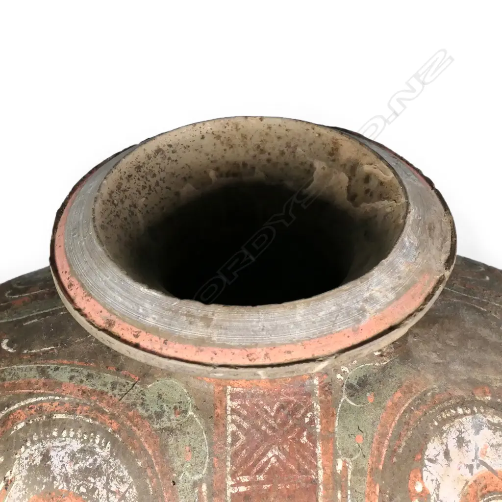 A Neolithic style Chinese barrel form pottery vessel Image 1++