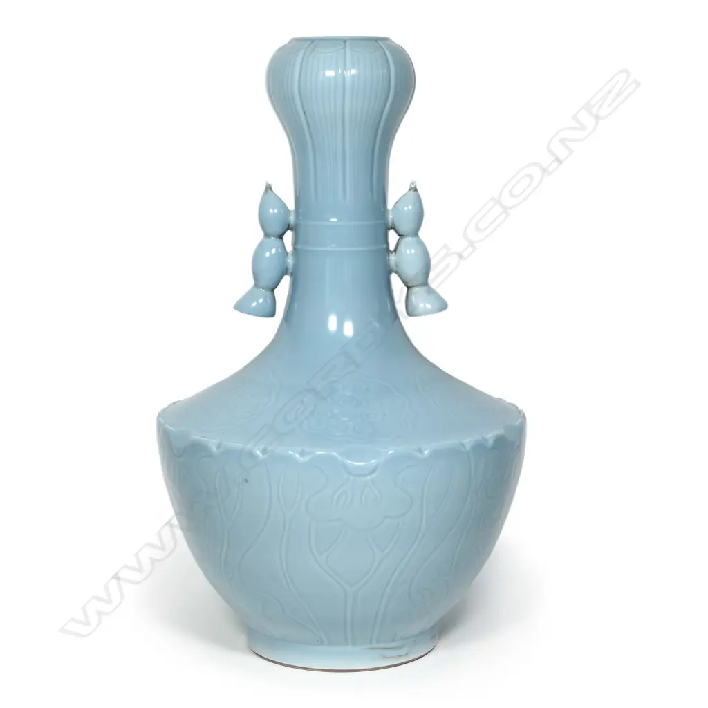 A large Chinese porcelain pale aqua blue glazed vase Image 1++