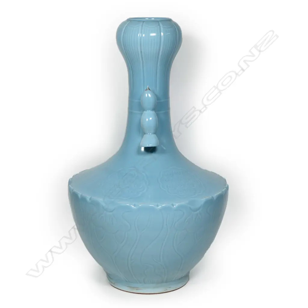 A large Chinese porcelain pale aqua blue glazed vase Image 1++