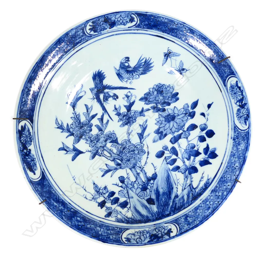 A large Japanese Meiji Arita blue and white charger Image 1++