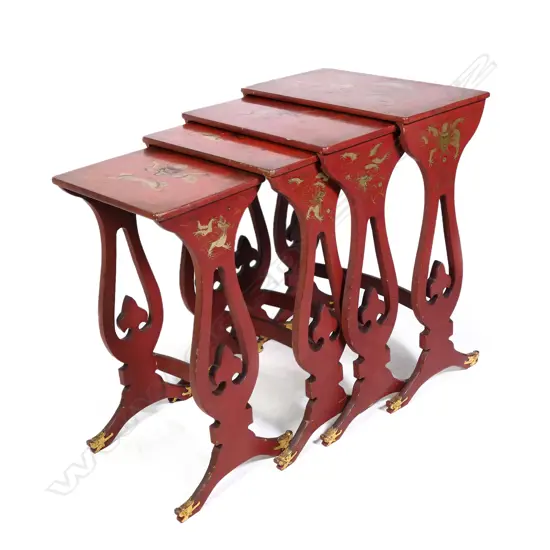 A c.1900 Japanese nest of four tables