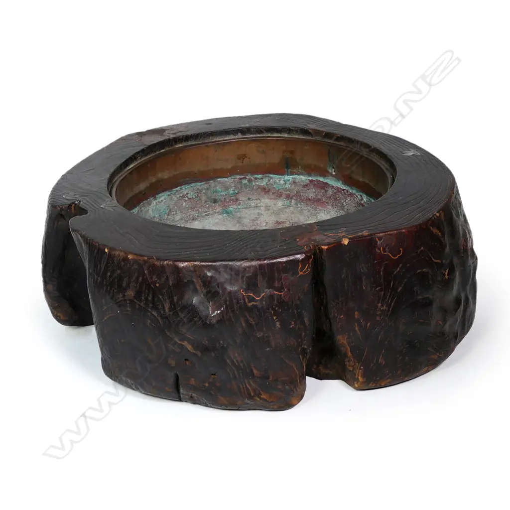 A 19thC large timber trunk section hibachi Image 1++