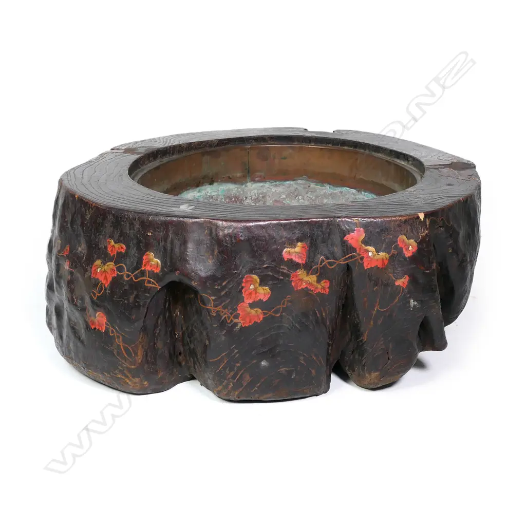 A 19thC large timber trunk section hibachi Image 1++